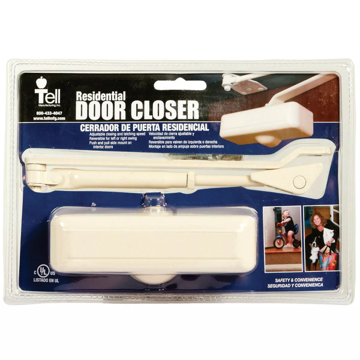 Tell Ivory Grade 3 Residential Door Closer