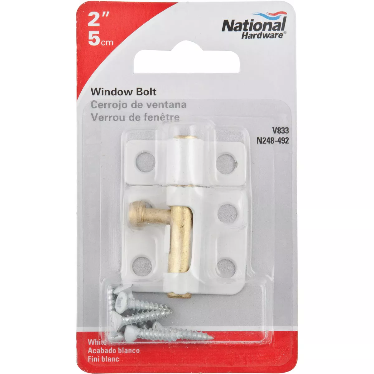 National Hardware 2 In. White Cellar Window Barrel Bolt - photo 2