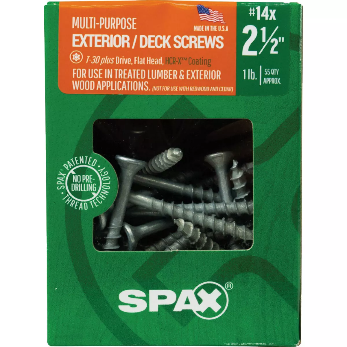 SPAX #14 x 2-1/2 In. T30 Plus Flat Head HCR-X (Exterior Rated) Deck Screw (55 Ct.) - photo 4