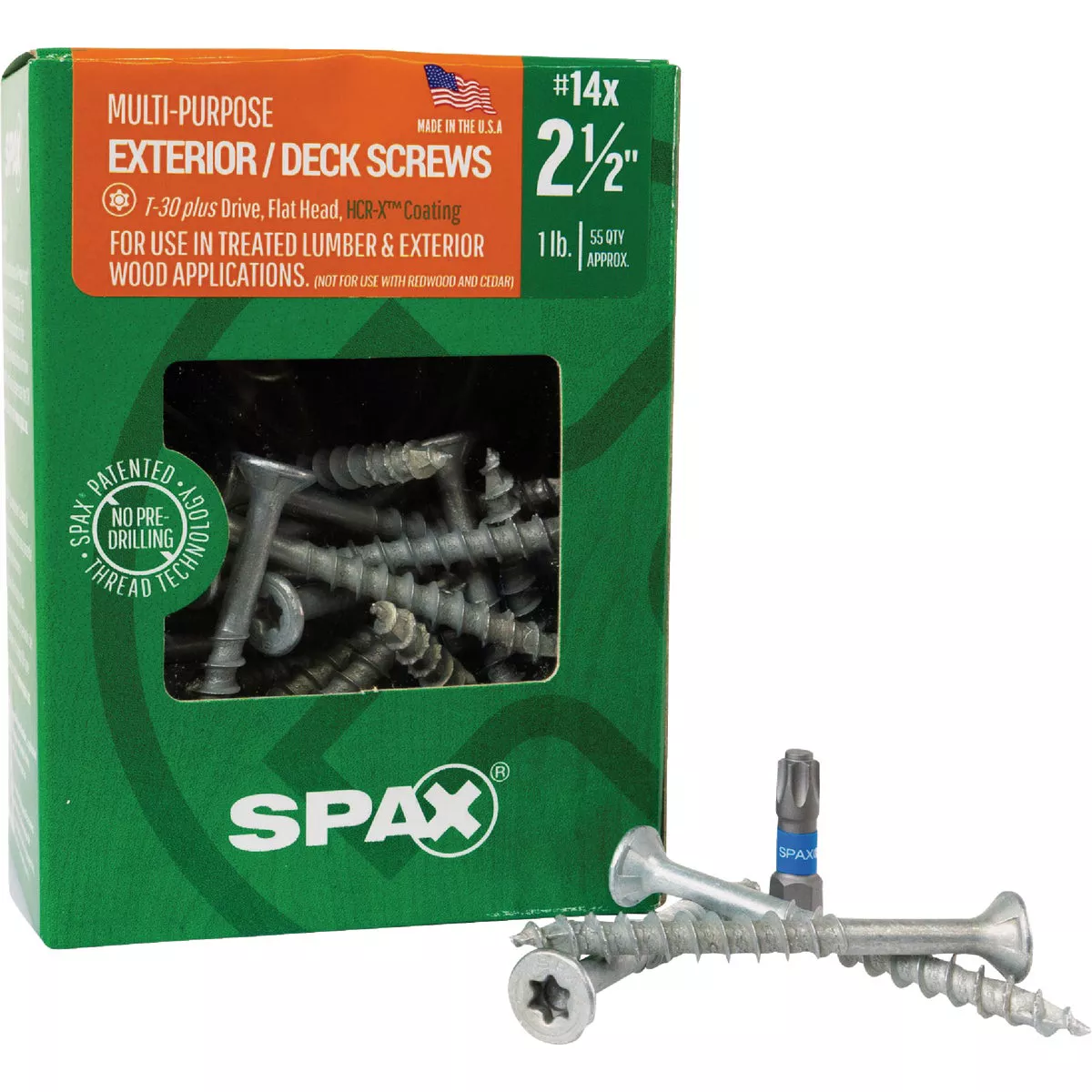 SPAX #14 x 2-1/2 In. T30 Plus Flat Head HCR-X (Exterior Rated) Deck Screw (55 Ct.) - photo 6