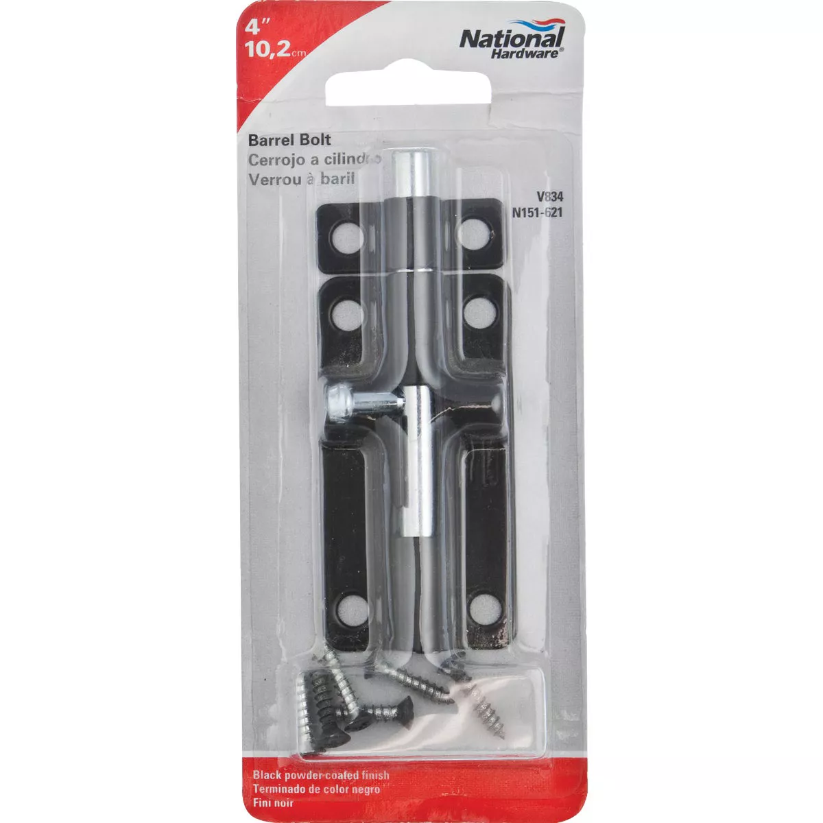 National Hardware 4 In. Black Steel Door Barrel Bolt