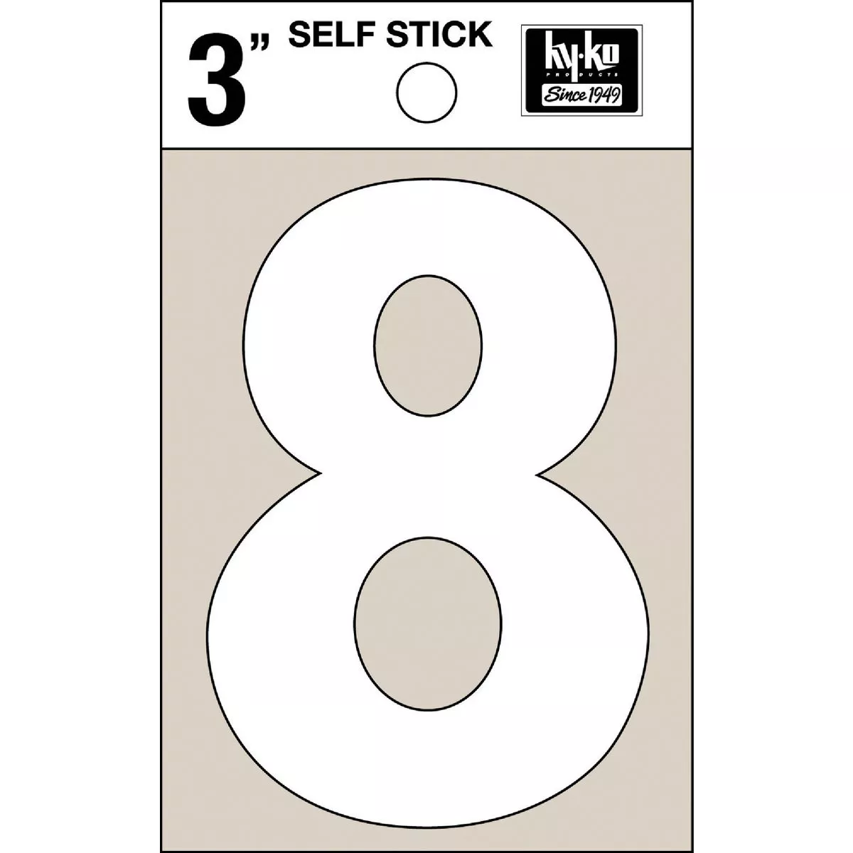 Hy-Ko Vinyl 3 In. Non-Reflective Adhesive Number Eight | True Value ...