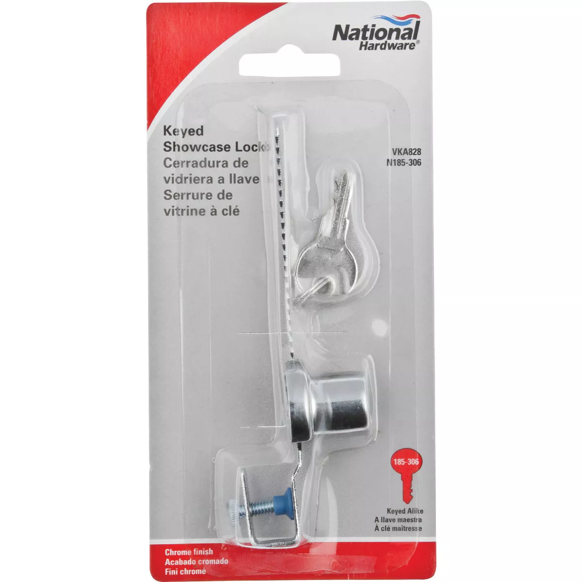 National Hardware 4-1/2 In. Chrome Keyed Showcase Lock - Keyed Alike - photo 2