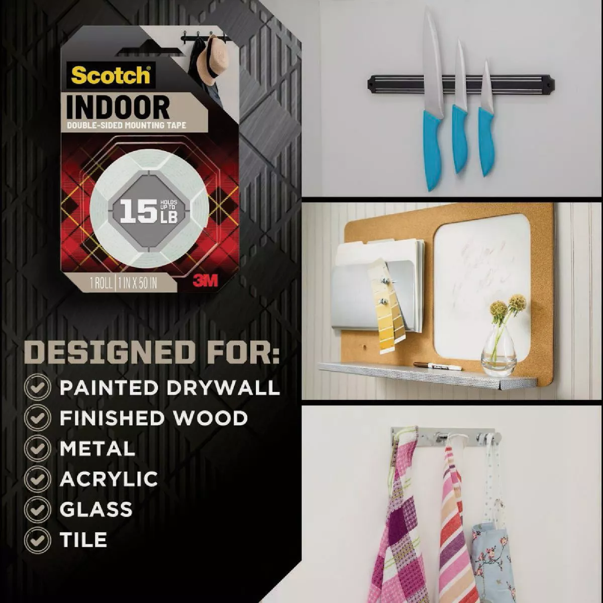 Scotch-Mount 1 In. x 55 In. Indoor Double-Sided Mounting Tape (3-Pack) - photo 2