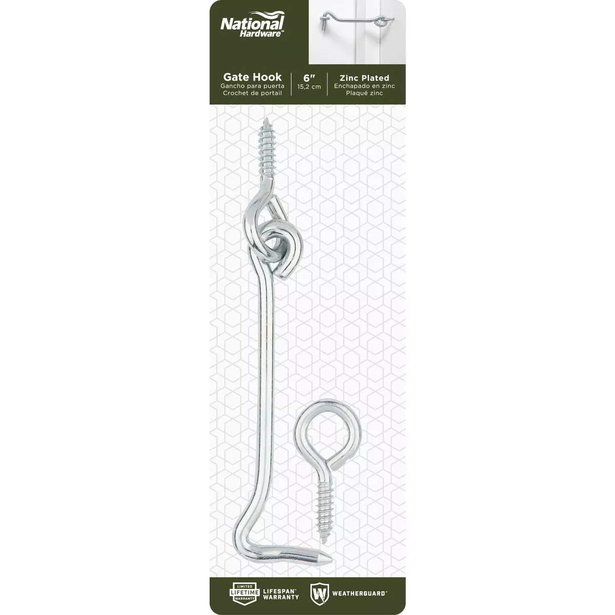 National Hardware 6 In. Gate Hook with Screw Eye
