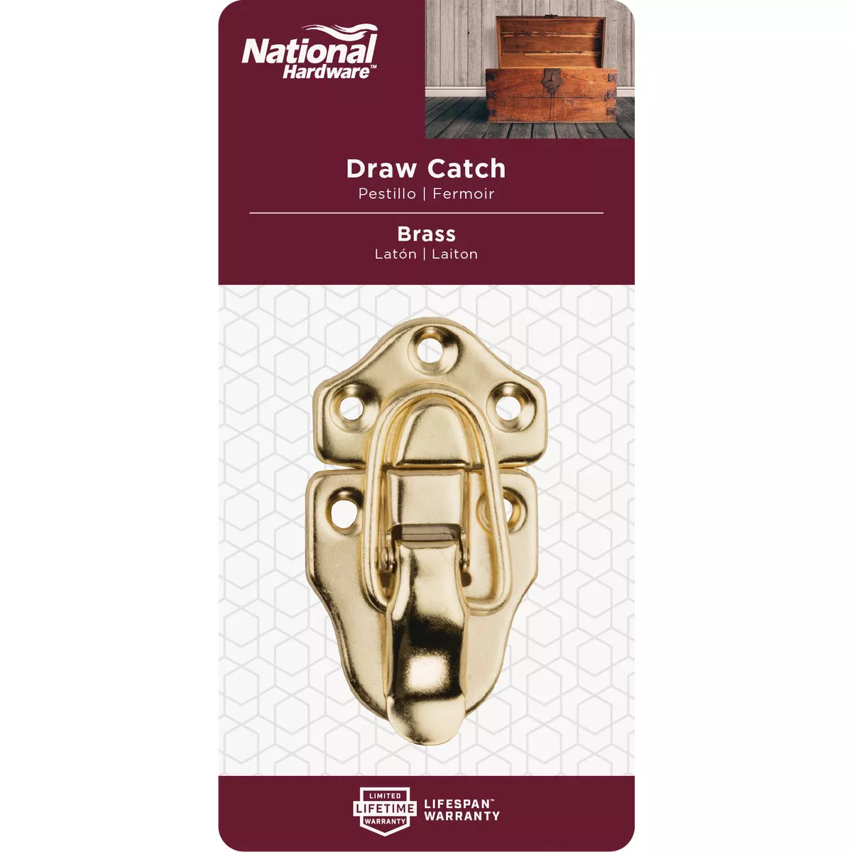 National Hardware Miniature Brass Draw Catch (2-Count) - photo 2
