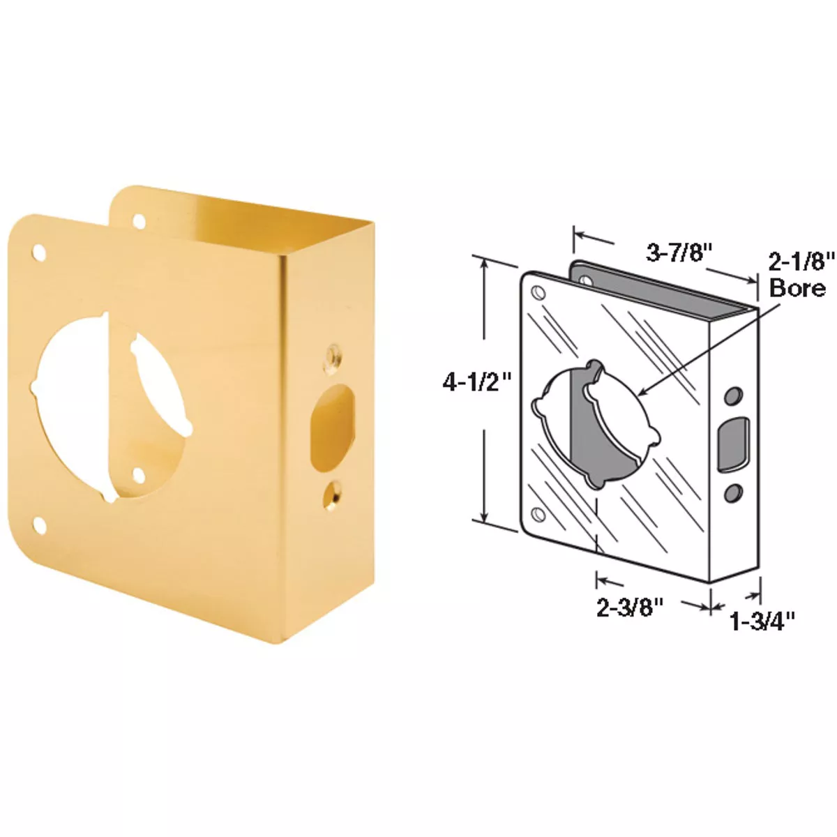 Defender Security 1-3/4 In. x 2-3/8 In. Brass Door Reinforcer | True ...
