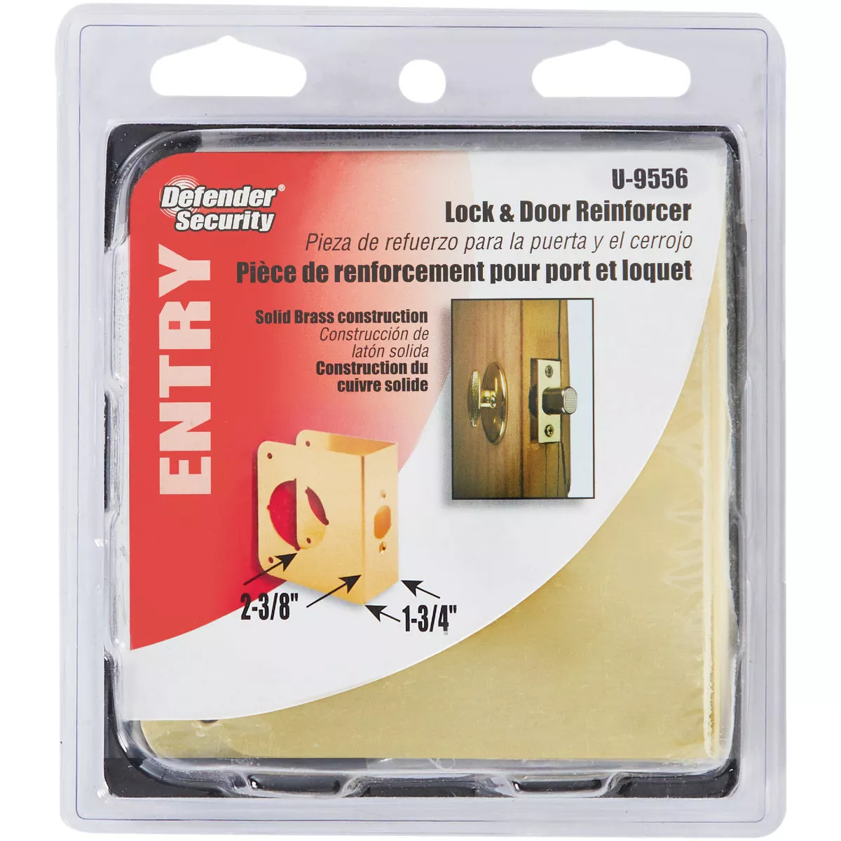 Defender Security 1-3/4 In. x 2-3/8 In. Brass Door Reinforcer | True ...