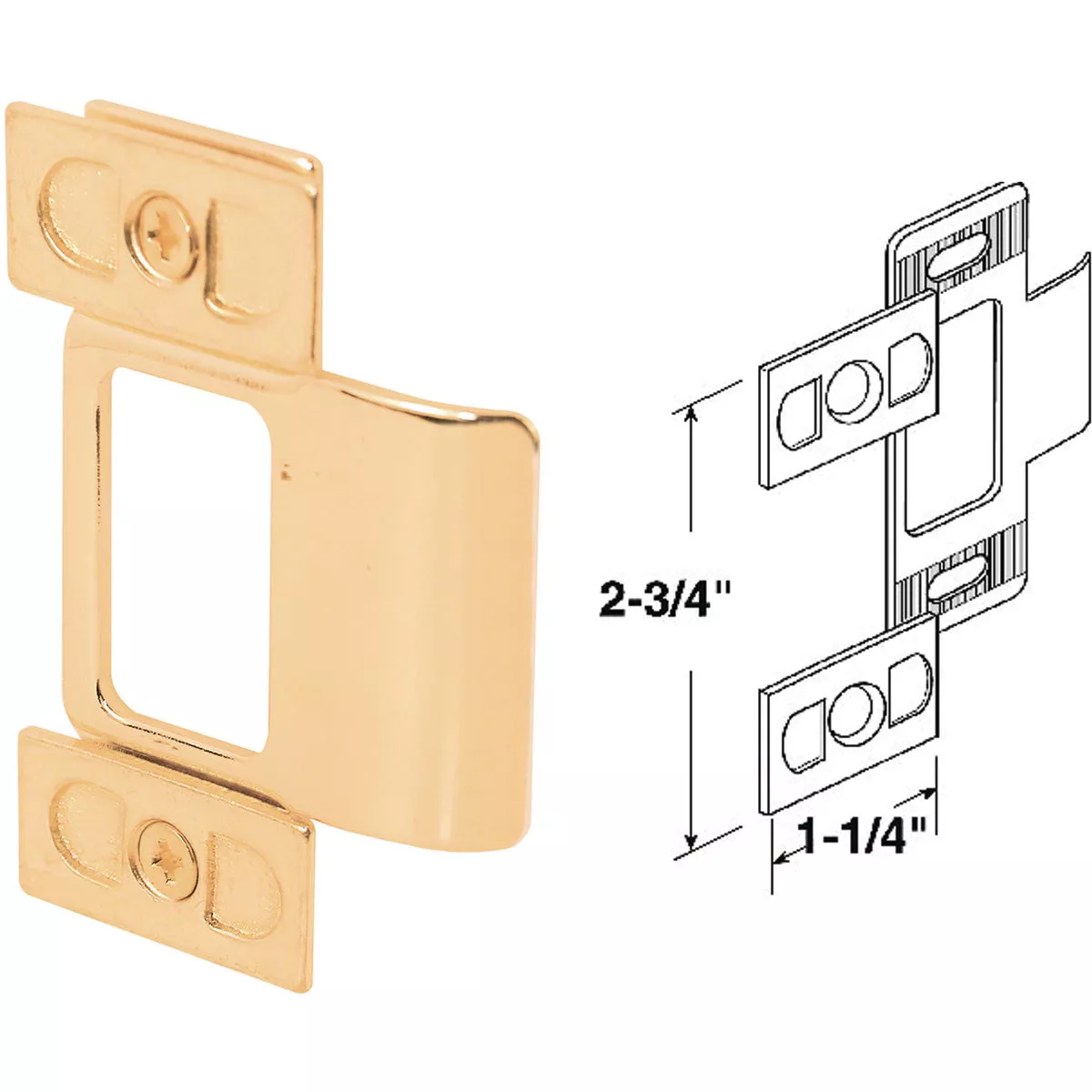 Defender Security Small Brass Adjust-A-Strike Plate