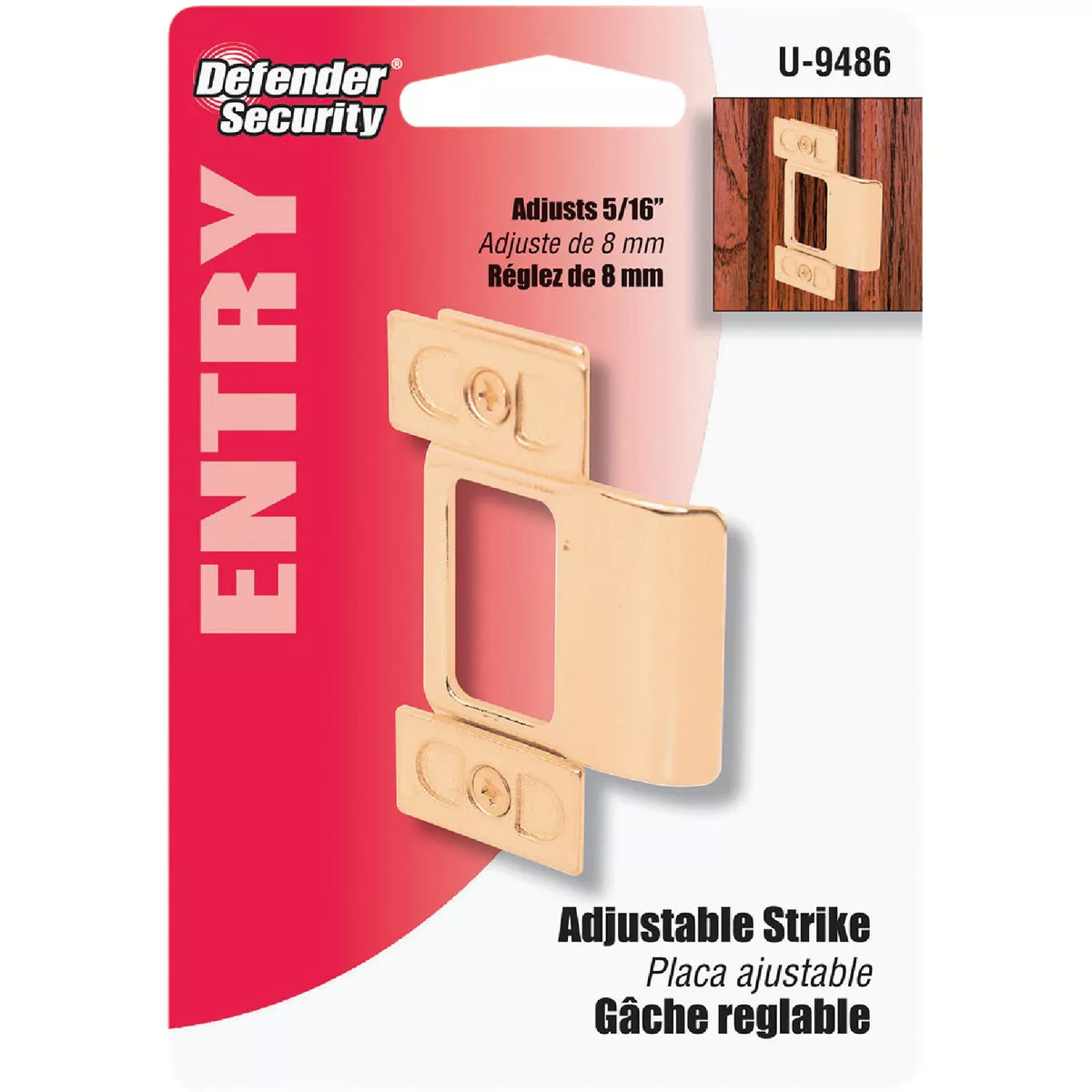 Defender Security Small Brass Adjust-A-Strike Plate - photo 2