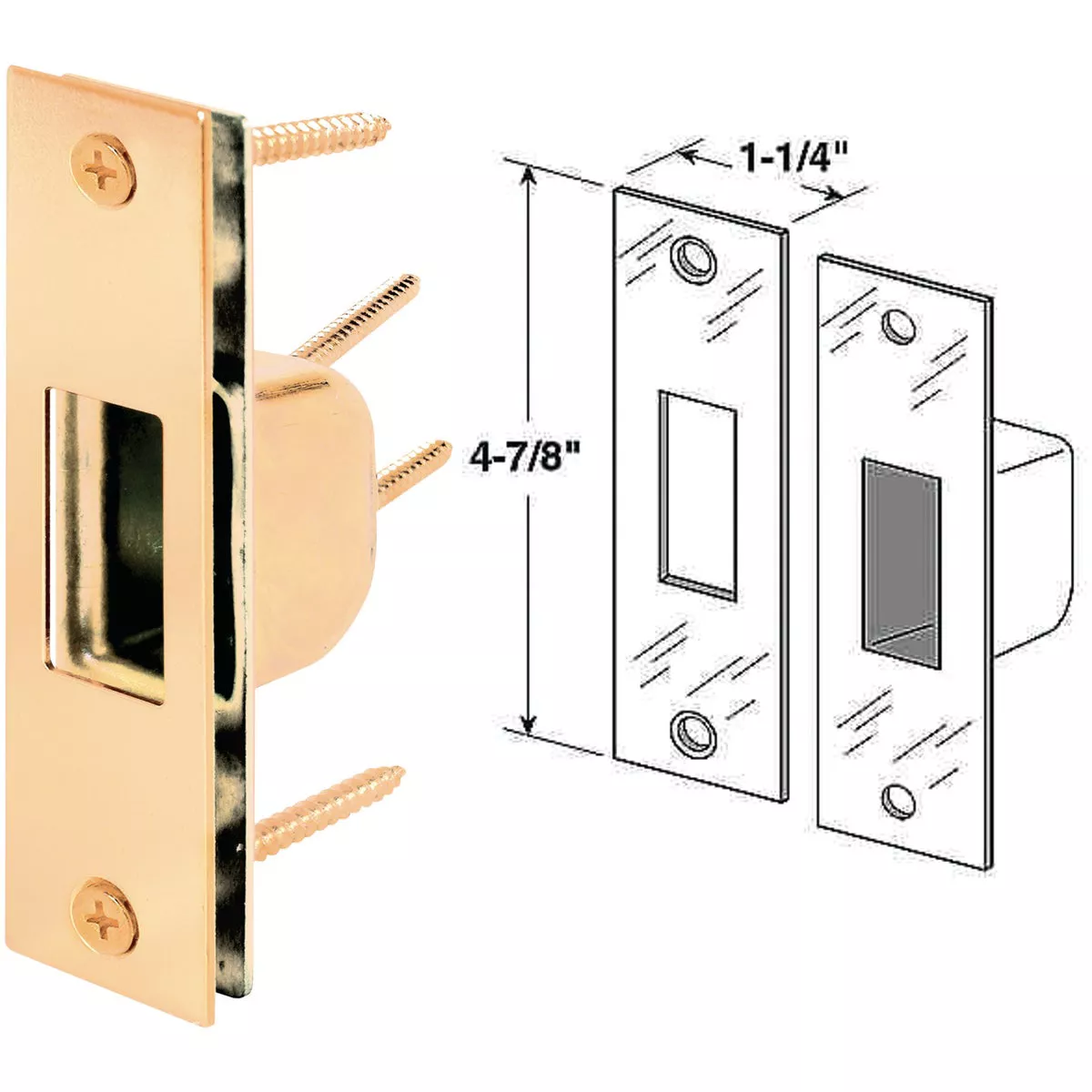 Defender Security Brass 1-1/4 In. High Security Strike Plate | Do it Best