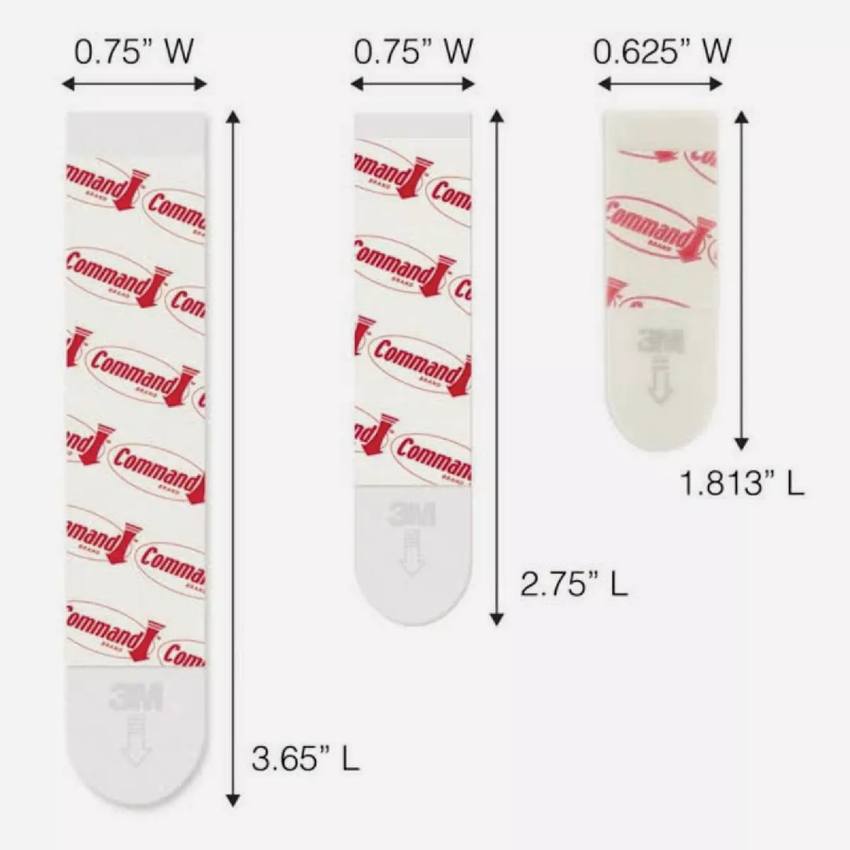 Command Medium Adhesive Strips, White, 12 Strips - photo 3