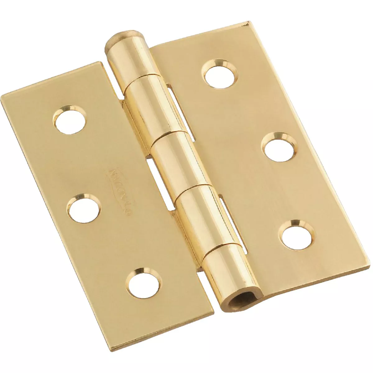 National 3 In. Square Polished Brass Screen Door Hinge