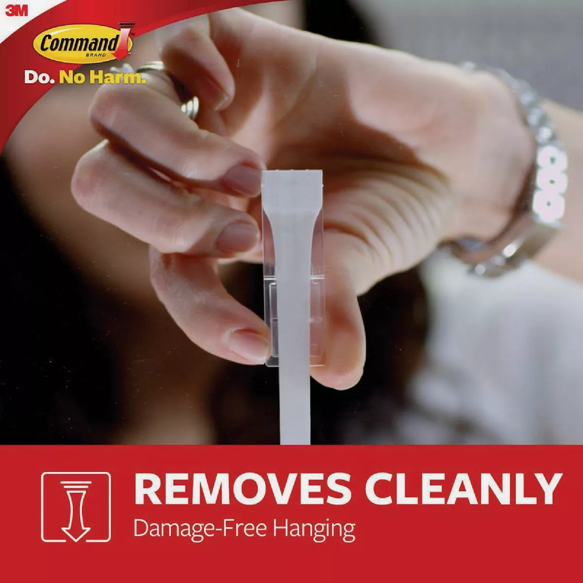 Command Large Adhesive Strips, White, 8 Strips - photo 3