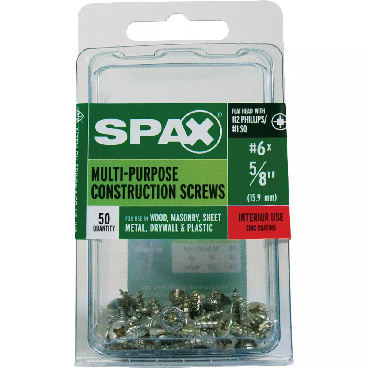 SPAX #6 x 5/8 In. Unidrive (Combo Drive) Flat Head Zinc (Interior) Multi-Purpose Construction Screw (50 Ct.) - photo 4