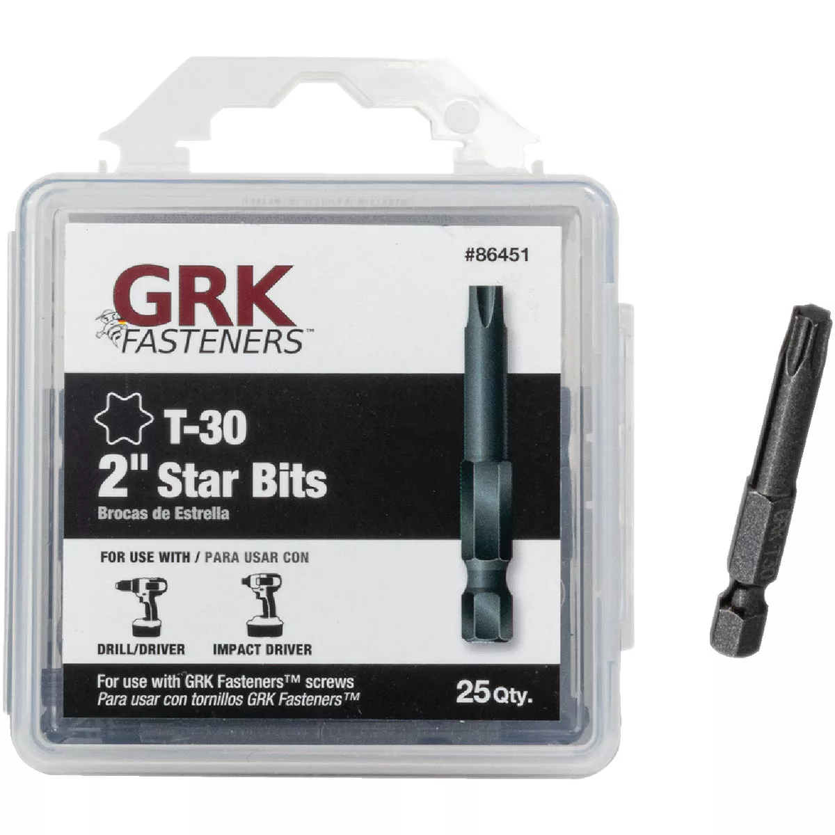 GRK 2 In. T30 Star Drive Impact Screwdriver Bit (25 Ct.)
