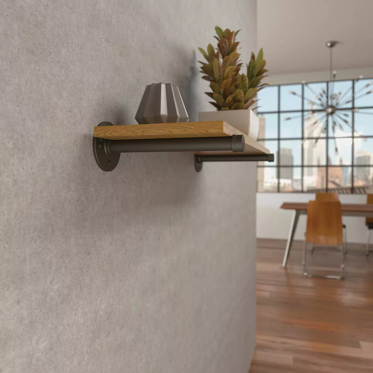 Knape & Vogt Birmingham 10 In. Industrial Straight Pipe Shelf Bracket - photo 2