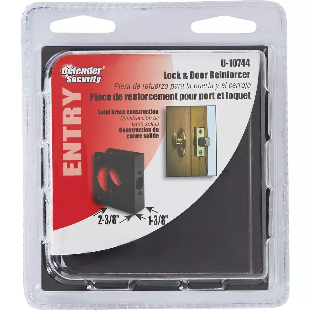 Defender Security 1-3/8 In. Door Thickness Solid Bronze Door Reinforcer - photo 2