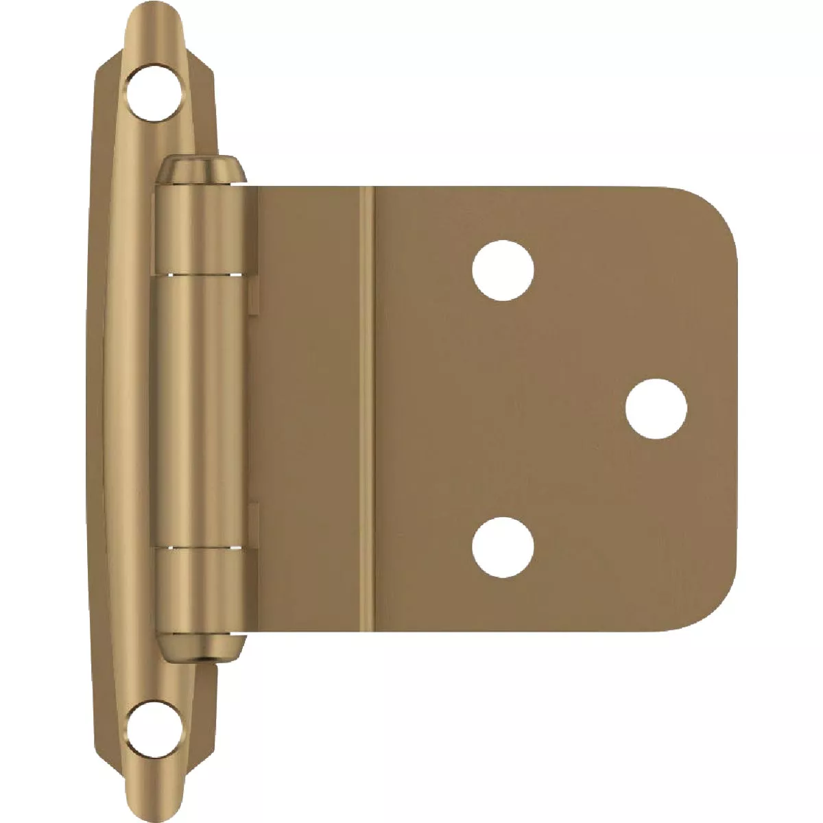 Amerock 3/8 In. Champagne Bronze Inset Self Closing Face Mount Cabinet Hinge (2-Pack)