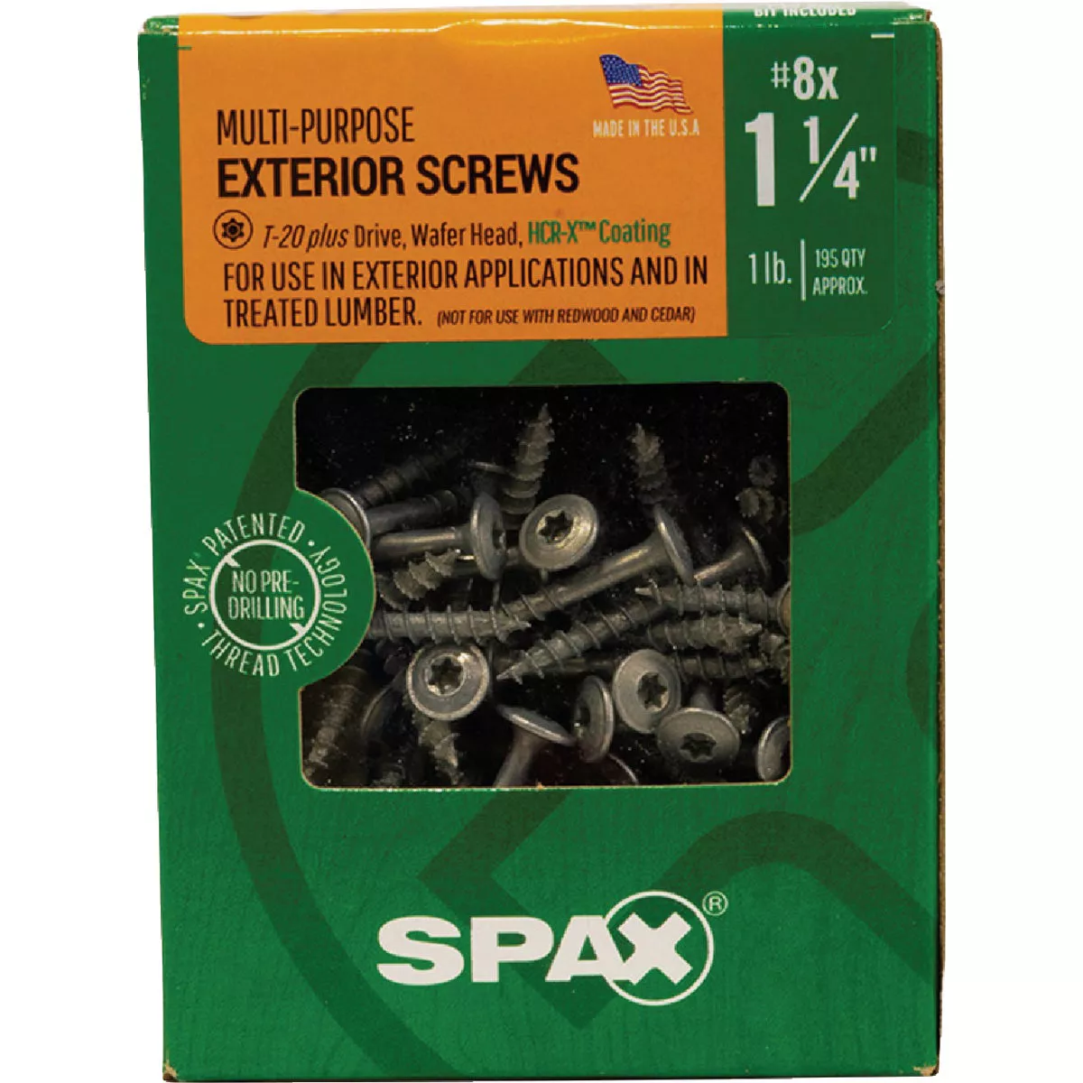 SPAX #8 x 1-1/4 In. T20 Plus Wafer Head HCR-X (Exterior Rated) Wood Screw (195 Ct.) - photo 4