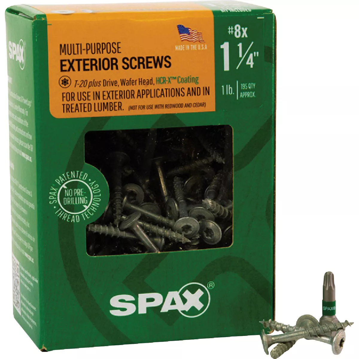 SPAX #8 x 1-1/4 In. T20 Plus Wafer Head HCR-X (Exterior Rated) Wood Screw (195 Ct.) - photo 6