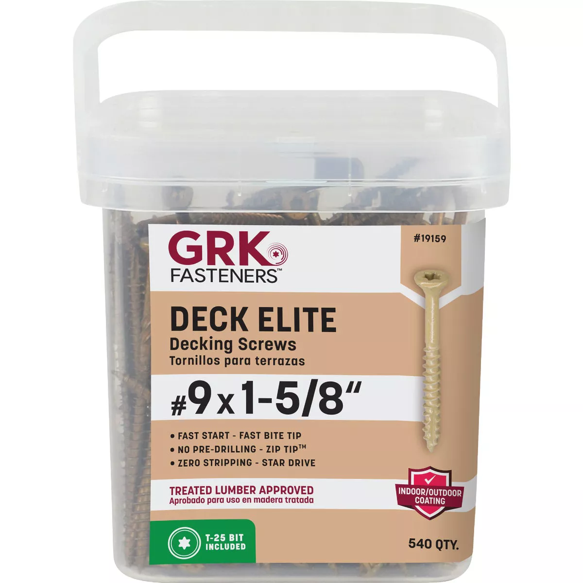 GRK Deck Elite #9 x 1-5/8 In. Star Drive Bugle-Head Deck Screw (540 Ct.) - photo 6