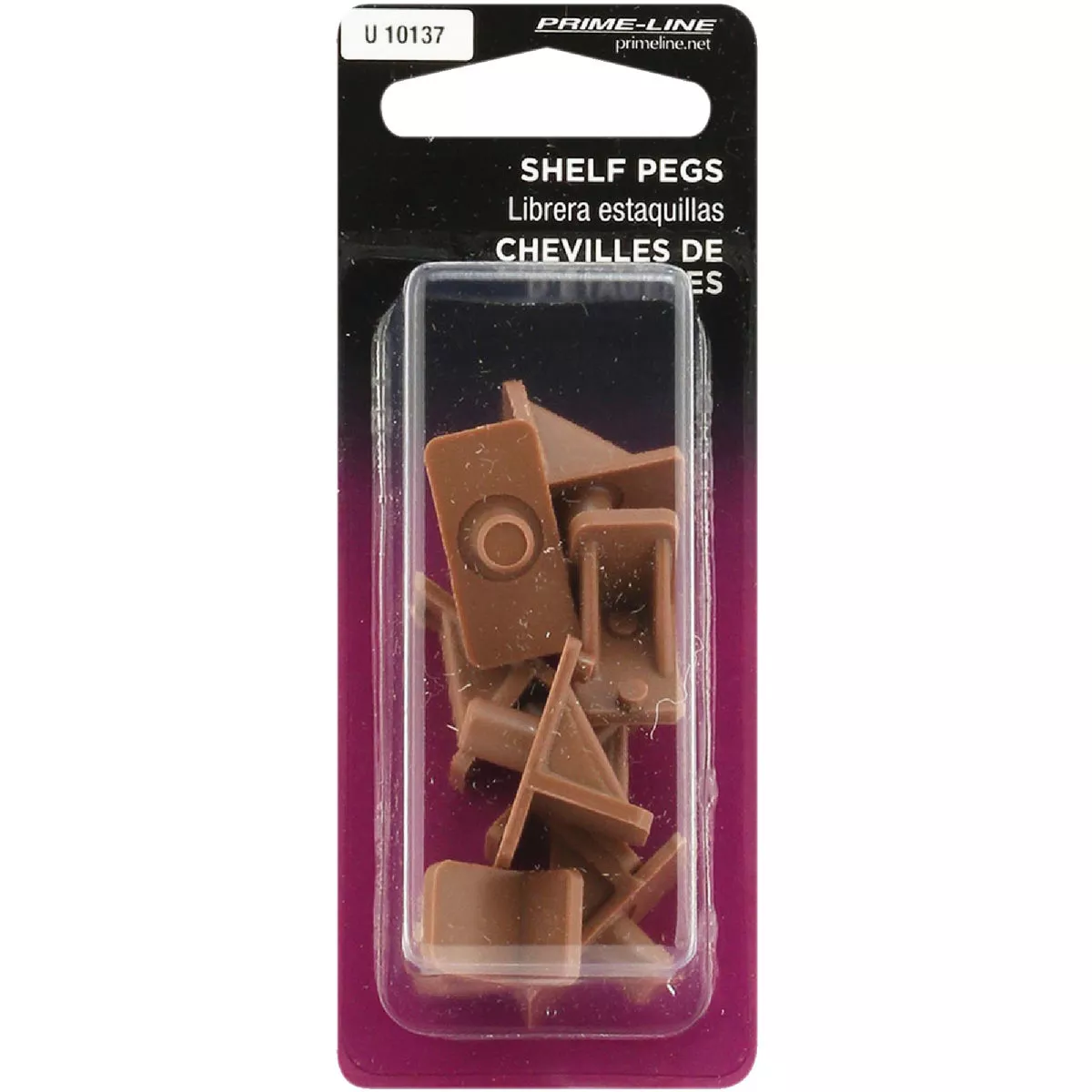 Prime-Line 1/4 In. Brown Plastic Shelf Support (8-Count) - photo 2