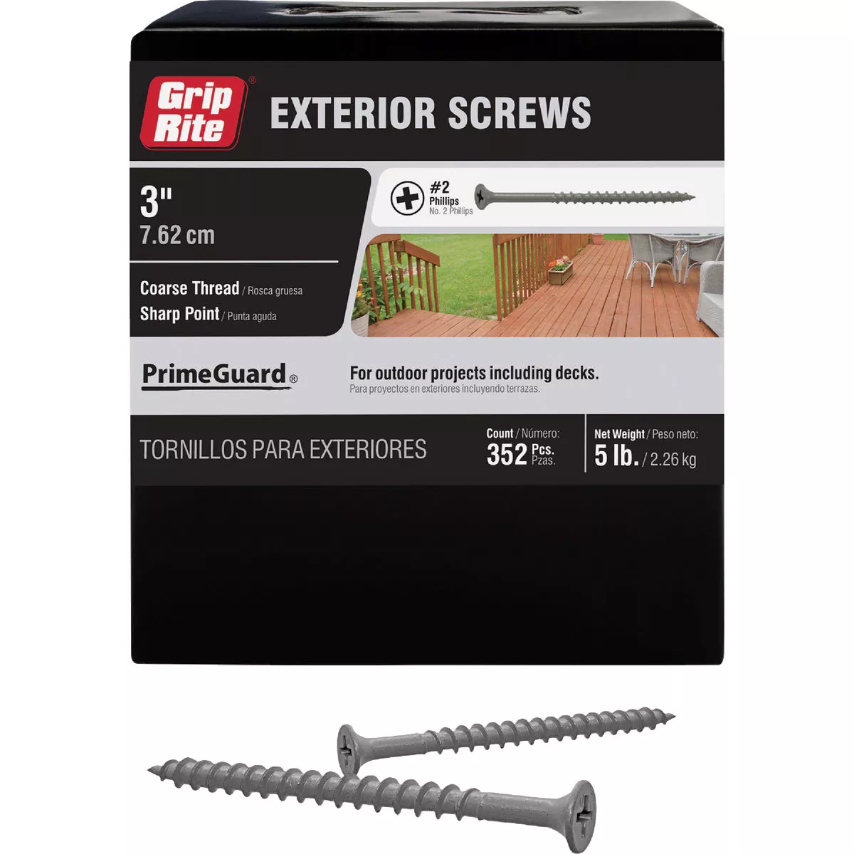 Grip-Rite PrimeGuard Ten 8 x 3-in Polymer Deck Screws (5-lb)