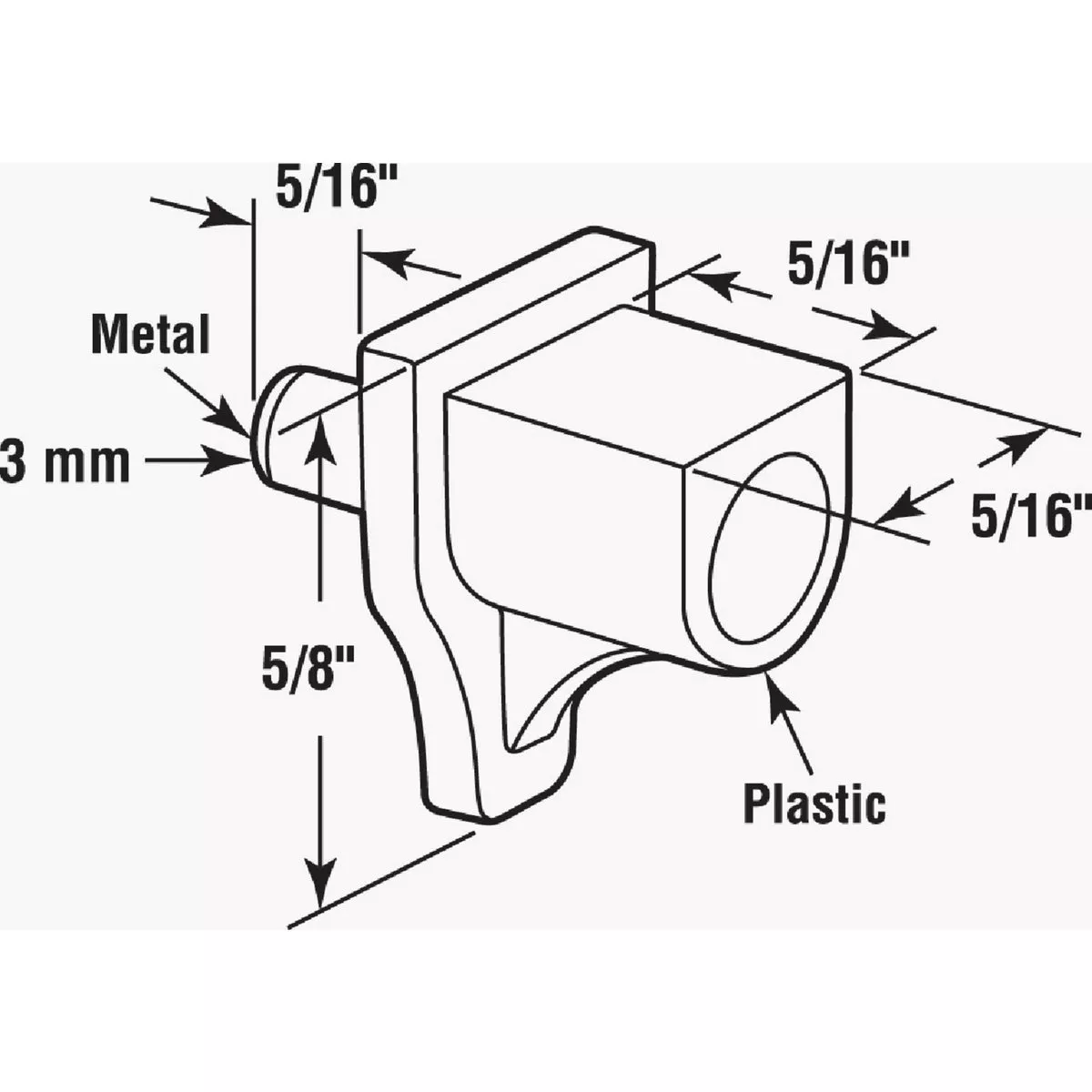 Prime-Line 3mm Clear Plastic with Metal Stem Shelf Support (8-Count) - photo 2