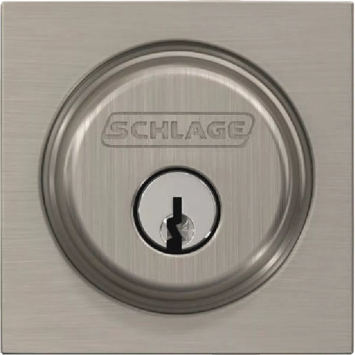 Schlage Single Cylinder Deadbolt with Collins Trim in Satin Nickel