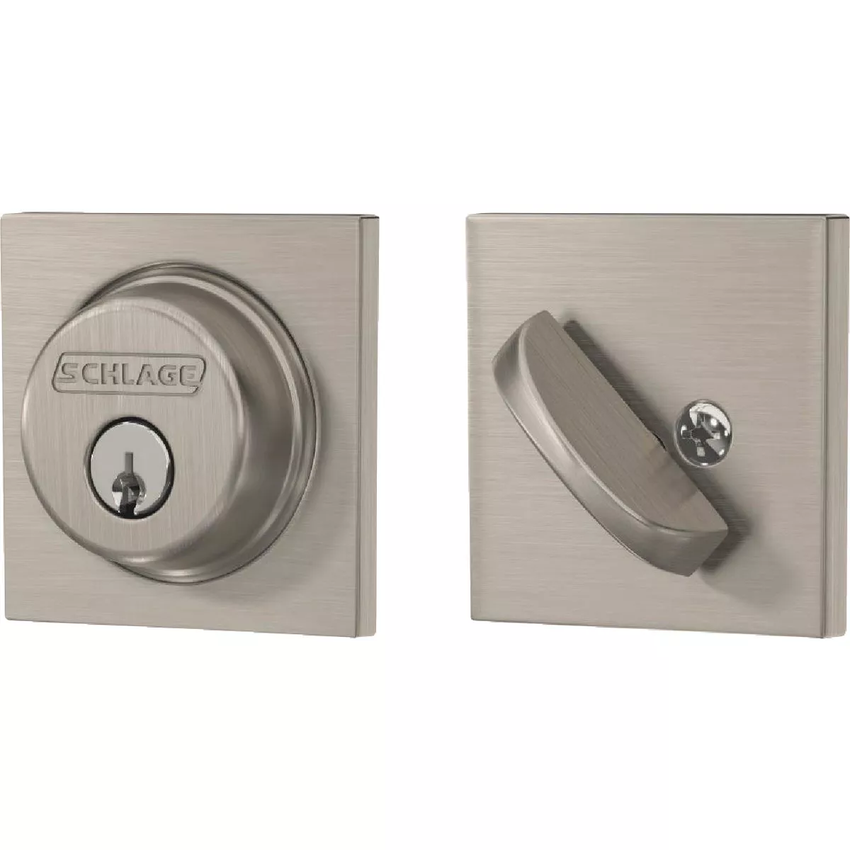 Schlage Single Cylinder Deadbolt with Collins Trim in Satin Nickel - photo 3