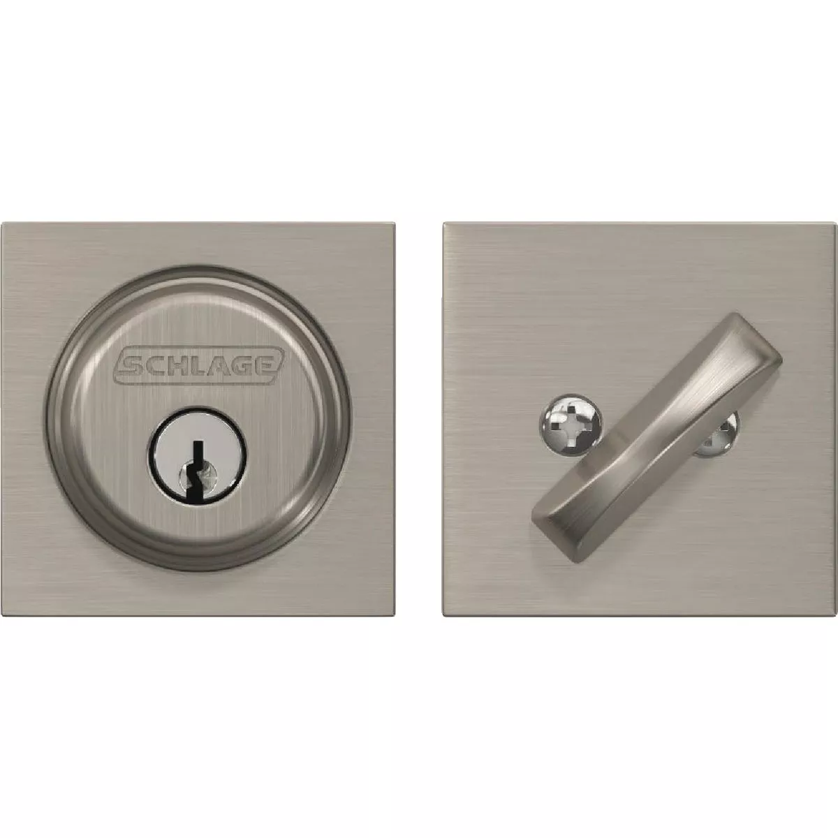 Schlage Single Cylinder Deadbolt with Collins Trim in Satin Nickel - photo 4