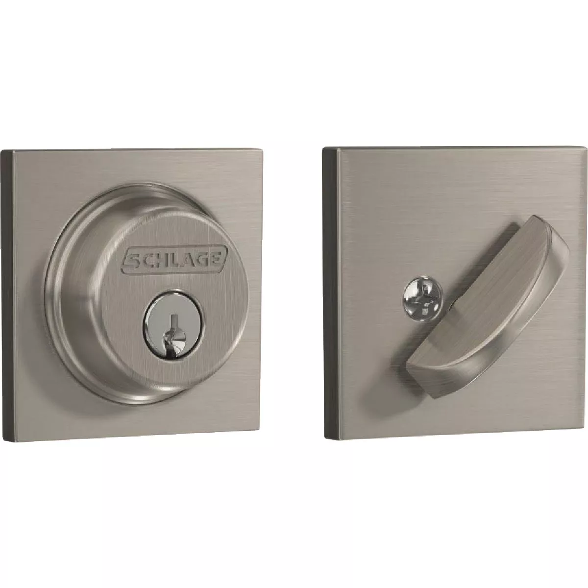 Schlage Single Cylinder Deadbolt with Collins Trim in Satin Nickel - photo 6