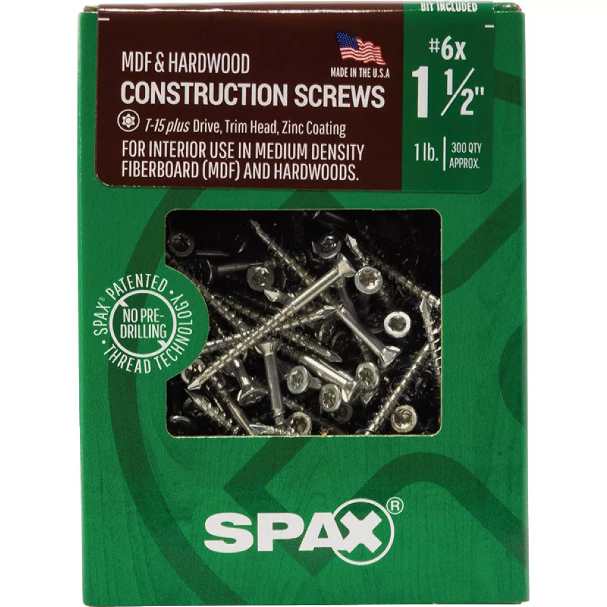 SPAX #6 x 1-1/2 In. T20 Plus Trim Head Zinc (Interior) MDF Cabinet Screw (300 Ct.) - photo 4