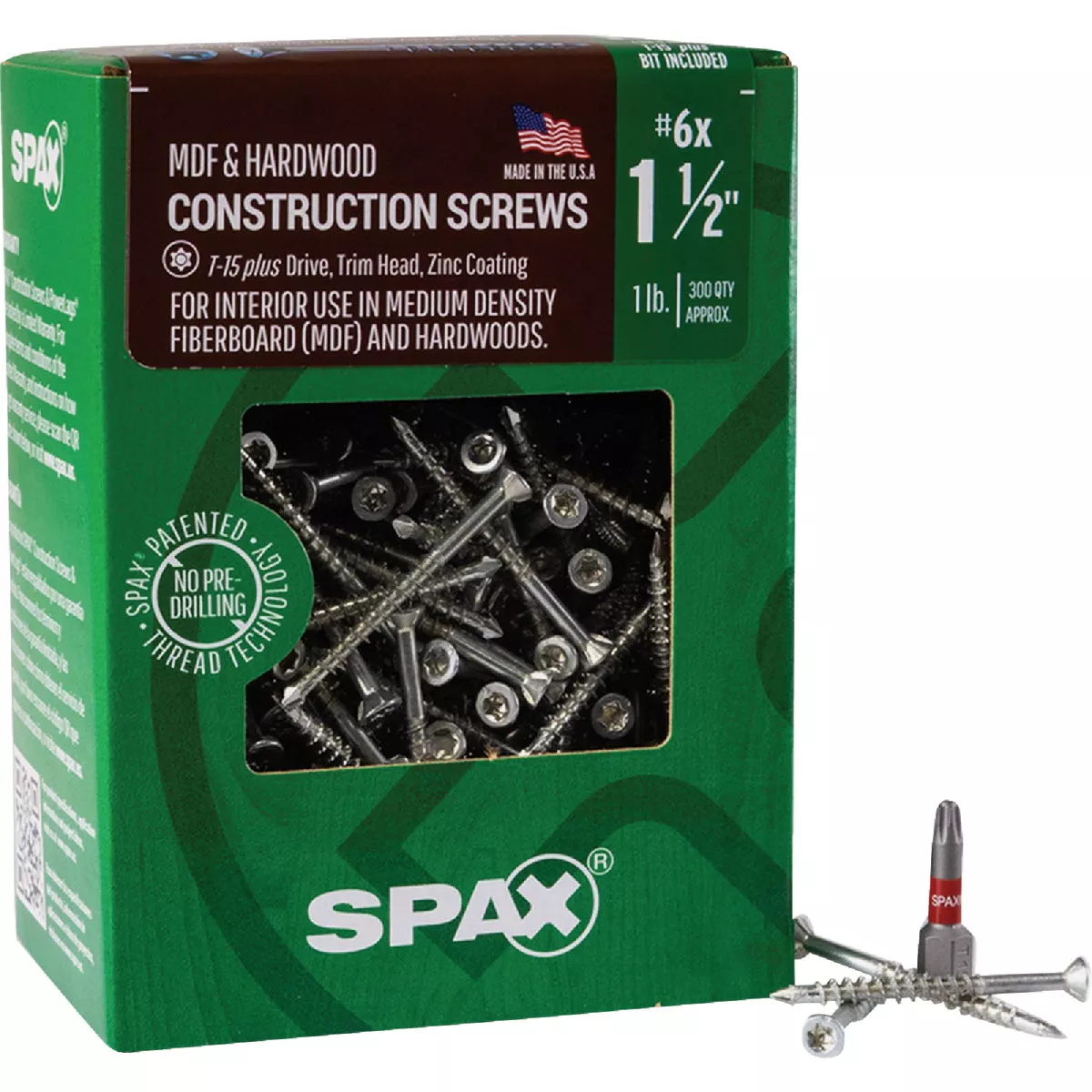 SPAX #6 x 1-1/2 In. T20 Plus Trim Head Zinc (Interior) MDF Cabinet Screw (300 Ct.) - photo 6