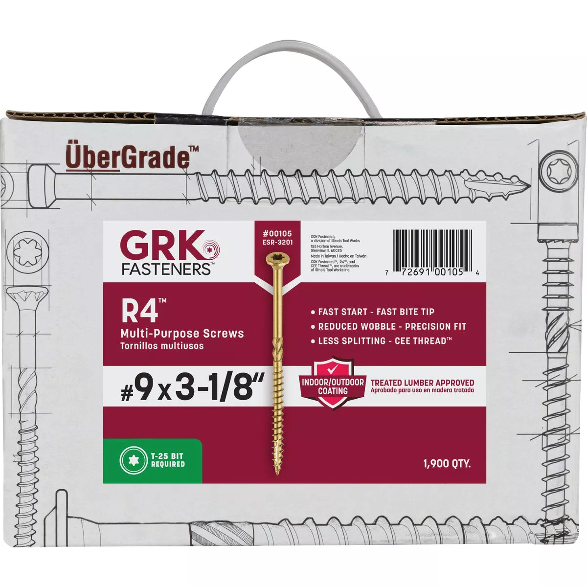 GRK R4 #9 x 3-1/8 In. Star Drive Multi-Purpose Wood Screw (1900 Ct.) - photo 2