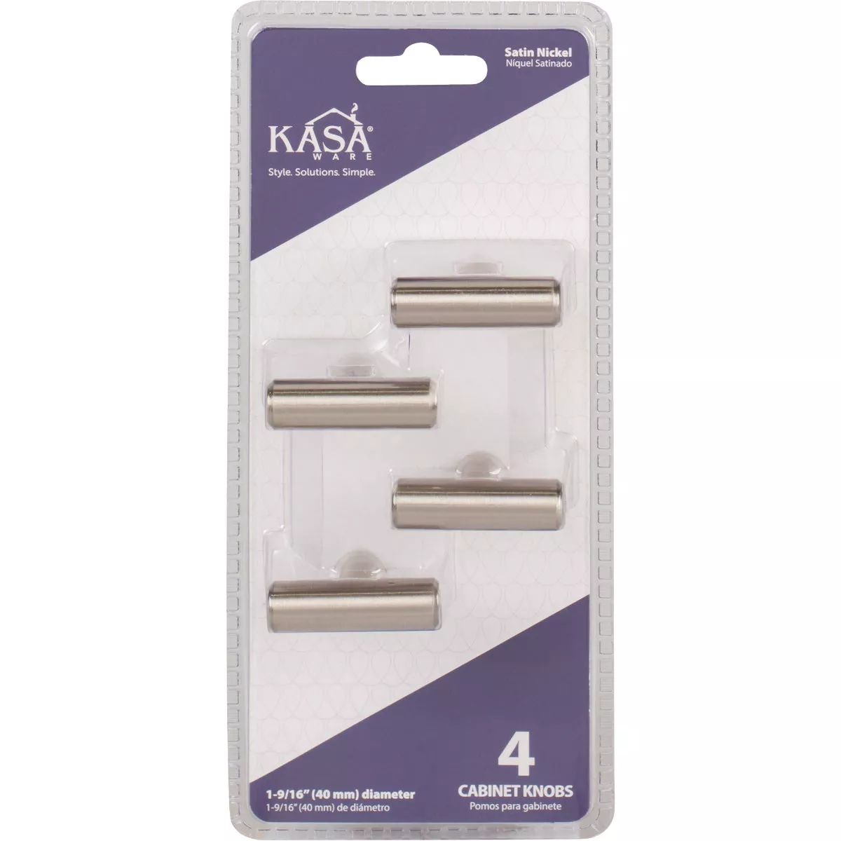KasaWare 7/16 In. Diameter Satin Nickel Cabinet Knob (4-Pack) - photo 2