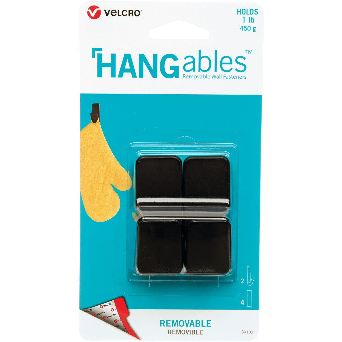 Velcro Brand Hangables Capacity Black Removable Small Hook