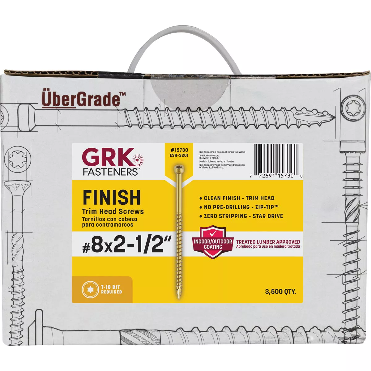 GRK #8 x 2-1/2 In. Star Drive Trim Screws (3500 Ct.) - photo 2