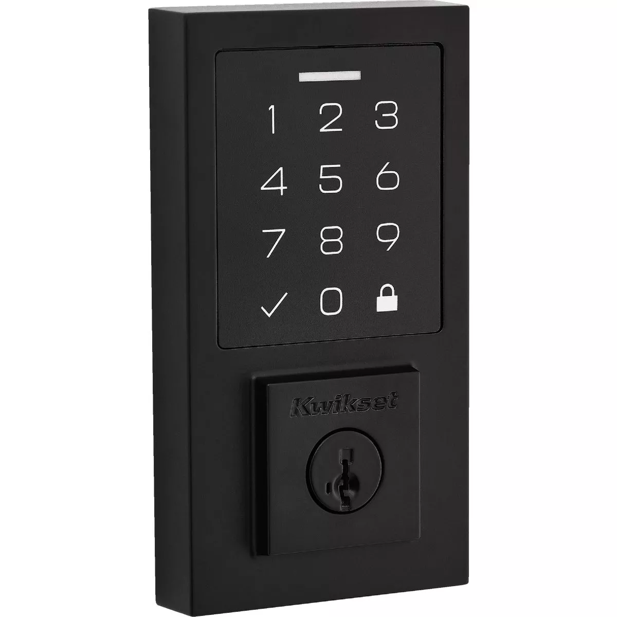 Kwikset SmartCode 270 Contemporary Touchpad Electronic Deadbolt With SmartKey, Matte Black