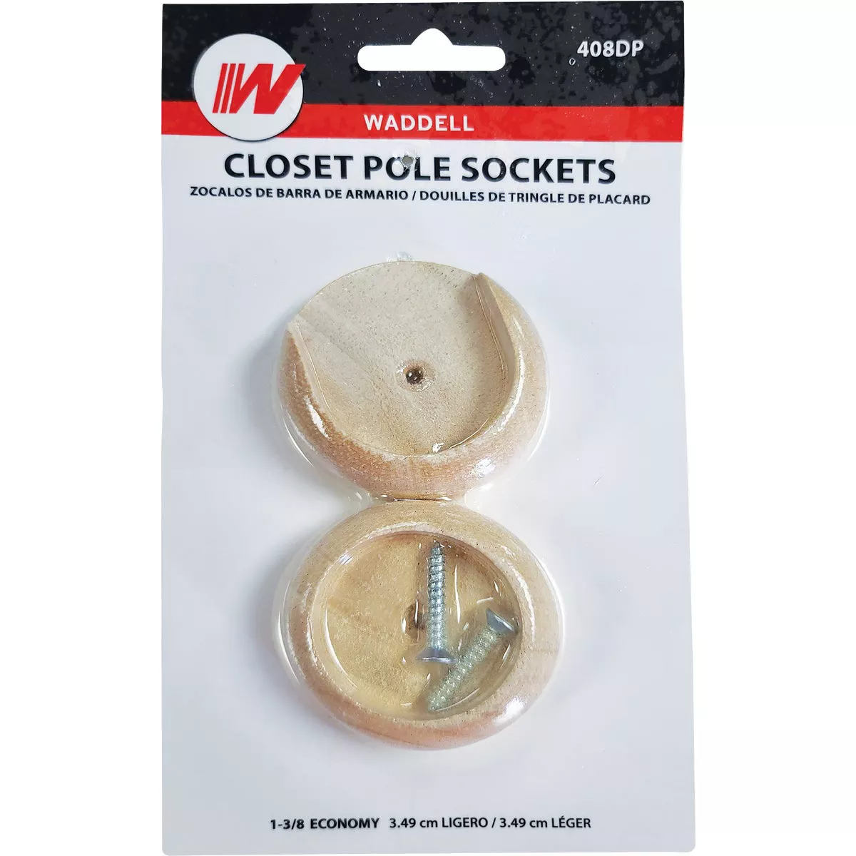 Waddell it 1-3/8 In. Wood Closet Rod Socket, Natural (2-Pack) - photo 2