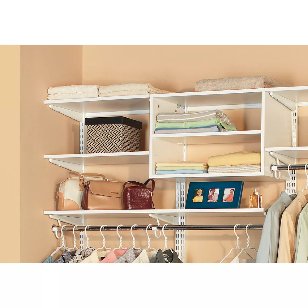 Organized Living FreedomRail 6 Ft. W. x 14 In. D Melamine Closet Shelf, White - photo 2