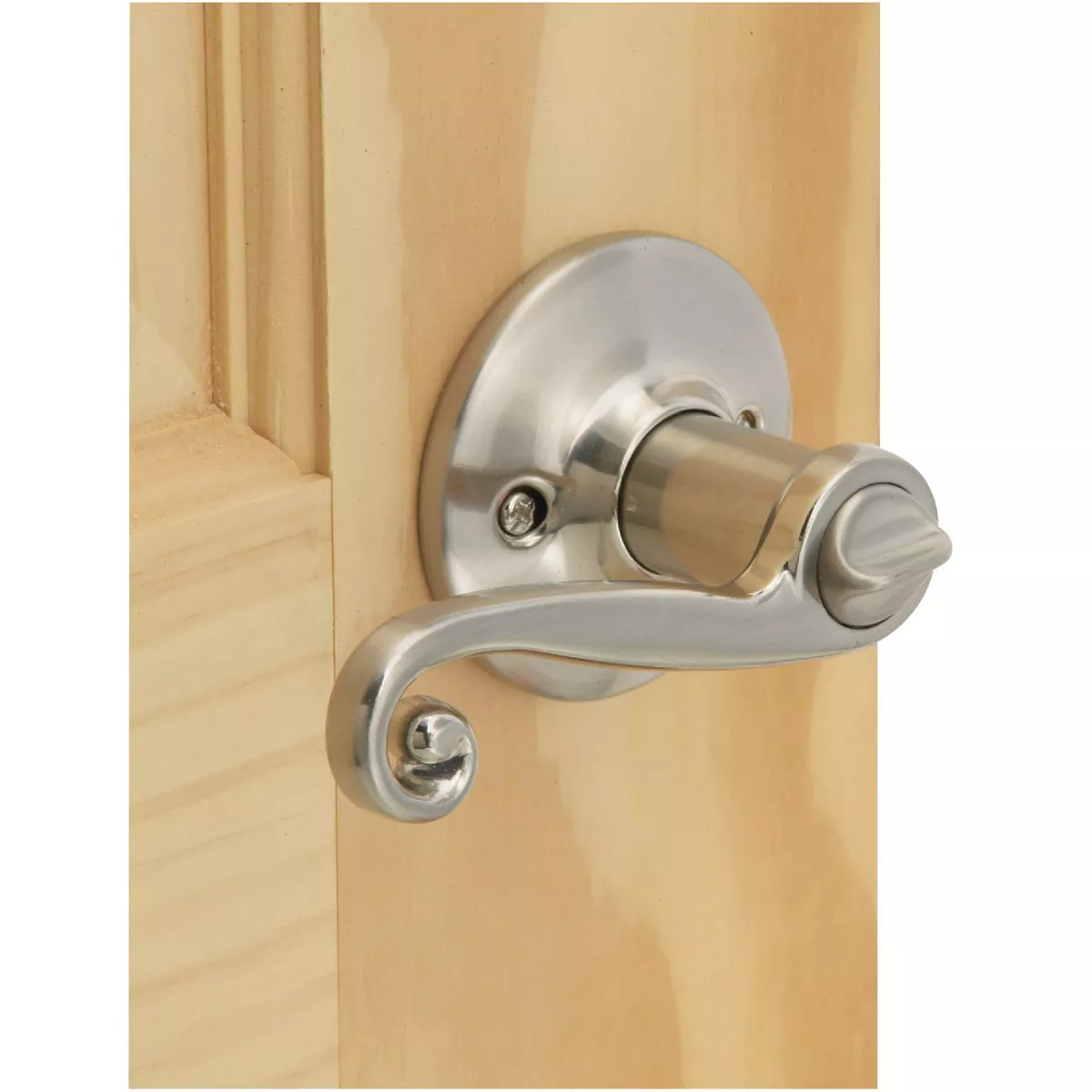 Steel Pro Brushed Nickel Scroll Privacy Door Lever - photo 2