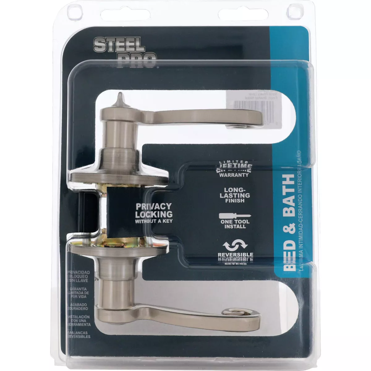 Steel Pro Brushed Nickel Scroll Privacy Door Lever - photo 3