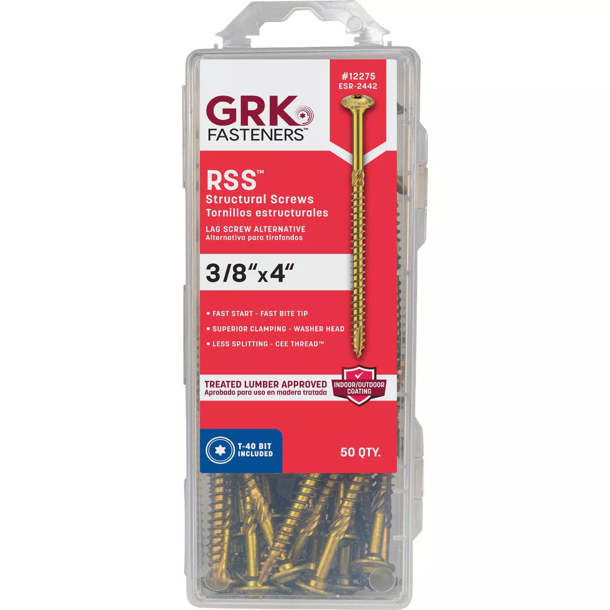 GRK RSS Rugged 3/8 In. x 4 In. Star Drive Washer-Head Structure Screw (50 Ct.) - photo 2