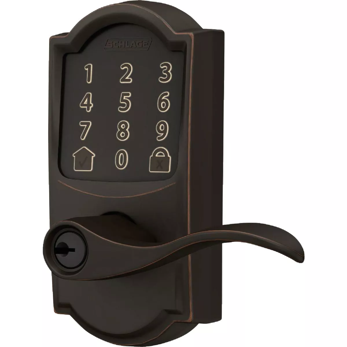 Schlage Encode Smart WiFi Aged Bronze Accent Lever with Camelot Trim - photo 3