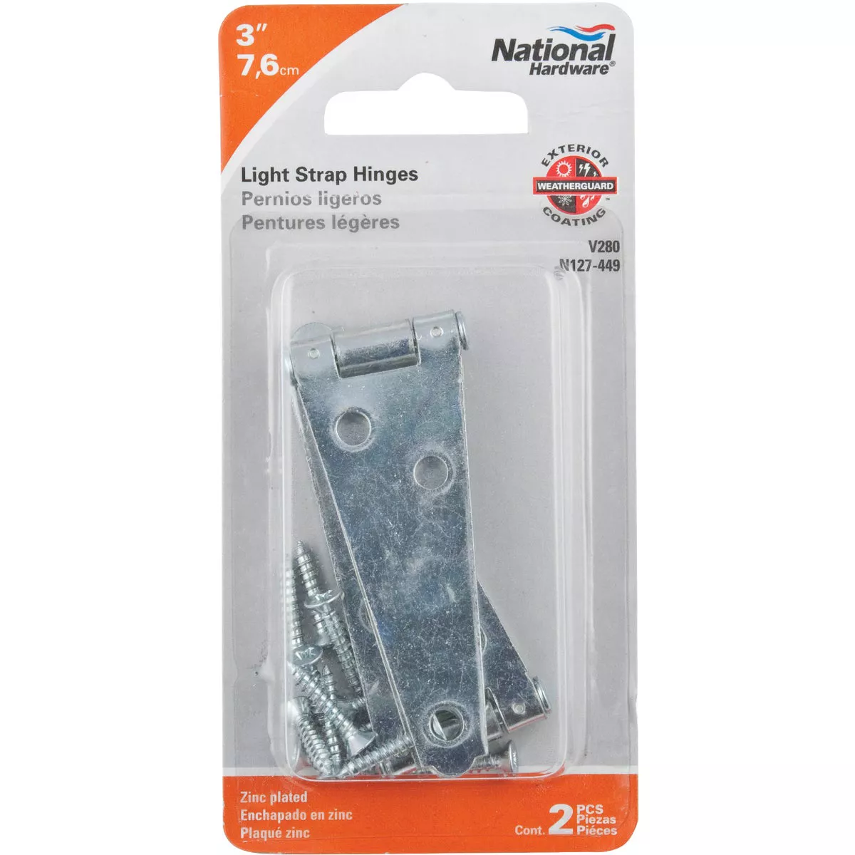 National Hardware 3 In. Zinc Light Strap Hinge - photo 2