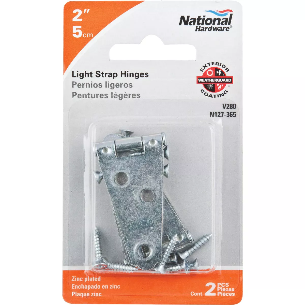 National Hardware 2 In. Zinc Light Strap Hinge (2-Pack) - photo 2