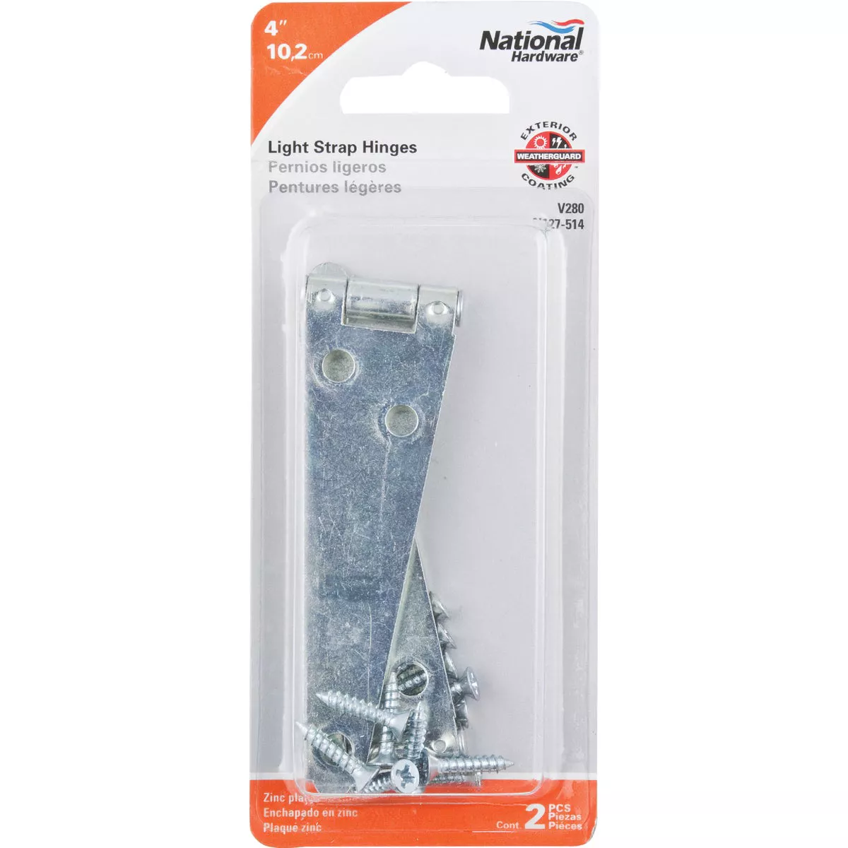 National Hardware 4 In. Zinc Light Strap Hinge (2-Pack) - photo 2