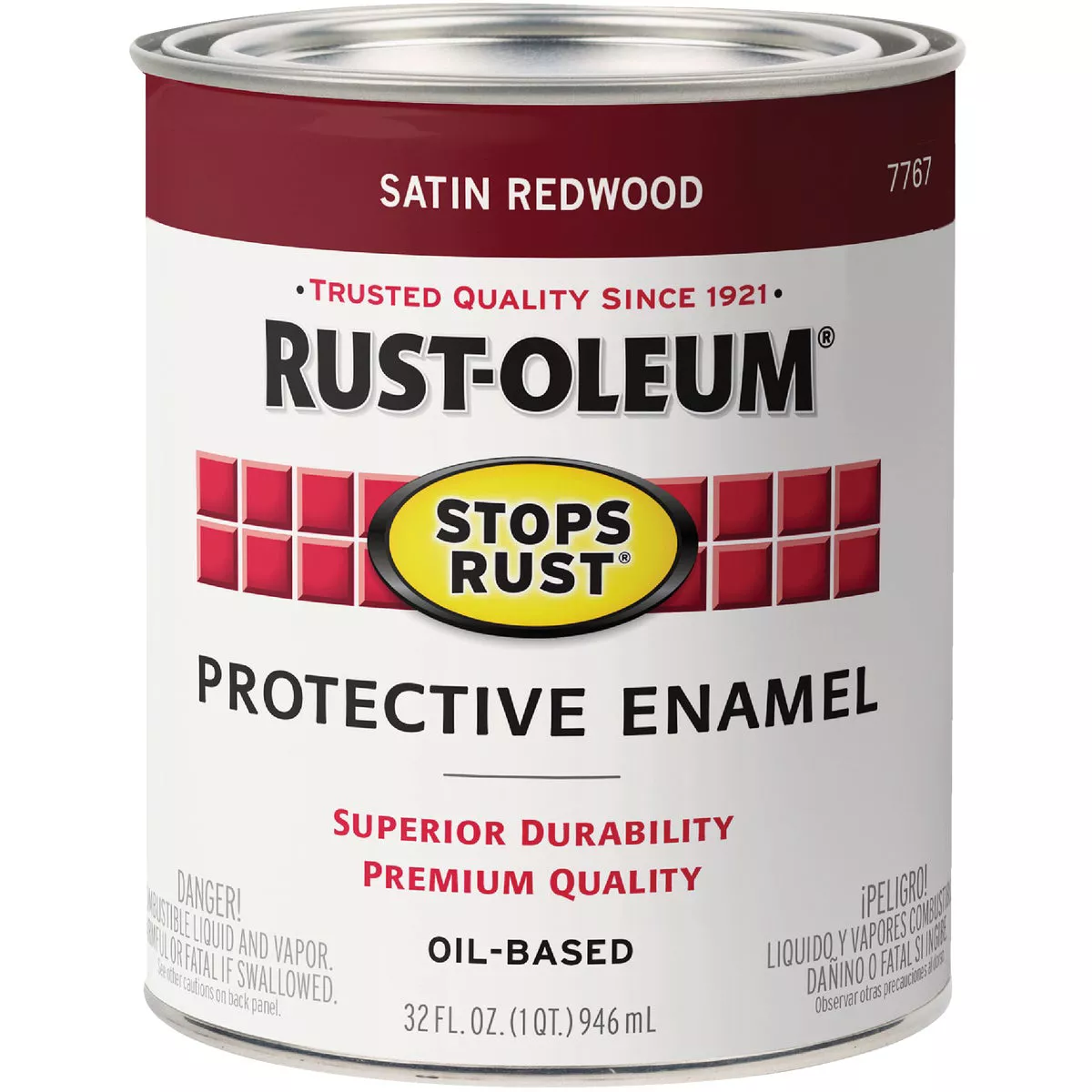 Rust-Oleum Stops Rust Oil Based Satin Protective Rust Control Enamel, Redwood, 1 Qt.